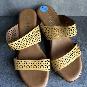 Italian Shoemakers Womens Double Strap Sandal 7.5 Yellow